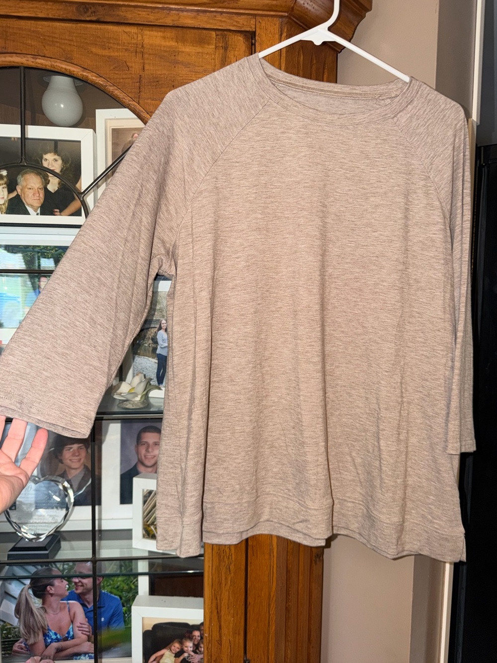 XL Women's Taupe Long-Sleeve Crewneck Top. MUST BE BUNDLED